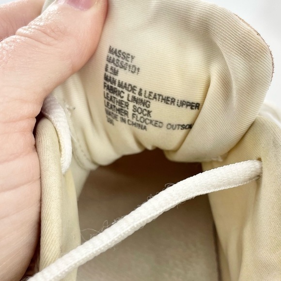 STEVEN by Steve Madden Massey Flocked Leather Neutral Lace-Up Minimal Sneakers - Picture 5 of 9